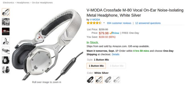 Fotografía - [Alerta Trato] un acuerdo Popular Devoluciones - V-MODA Crossfade M-80 On-Ear Headphones Sólo $ 80 Hoy en Amazon y BestBuy, por debajo de $ 150